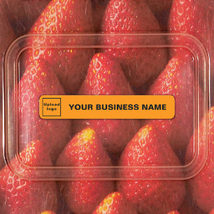 Étiquettes Business Name and Logo on Orange Color Slim