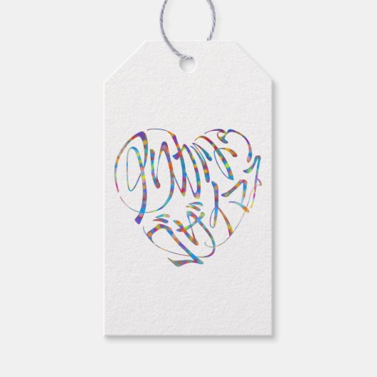 Étiquettes-cadeau 感謝のココロ Thank you 多言語17国語 字抜きカラフル (Devant)