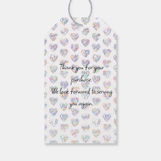 Étiquettes-cadeau 感謝のココロ Thank you 多言語17国語 字抜きカラフル (Dos)