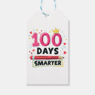 Étiquettes-cadeau 100 Jours plus intelligents d'enseignant scolaire