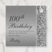 Étiquettes Cadeau 100e anniversaire Elégant (Dos)