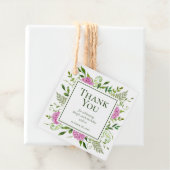 Étiquettes Cadeau 100e anniversaire Pink Hydrangeas Merci (En situation)