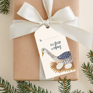 Étiquettes-cadeau 12 Jours de Noël 6 oies pondent