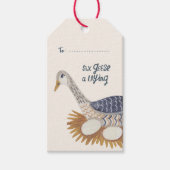Étiquettes-cadeau 12 Jours de Noël 6 oies une ponte (Devant)