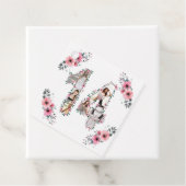 Étiquettes Cadeau 14e Fille Anniversaire Photo Collage Rose Fleur Bl (En situation)