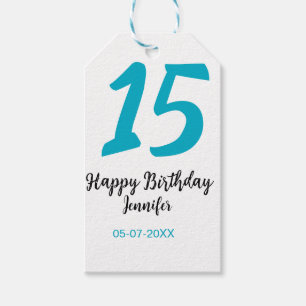 Étiquettes-cadeau 15e anniversaire quiencenera ajouter date année te