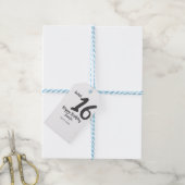 Étiquettes-cadeau 16e anniversaire ajouter nom date année noir modèl (Avec de laficelle)