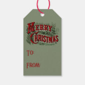Étiquettes-cadeau 1876 Merry Christmas Green (Dos)