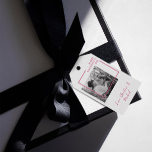 Étiquettes-cadeau 1 Photo Saint-Valentin Moderne Rouge Et Rose