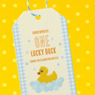 Étiquettes-cadeau 1er anniversaire de Canard