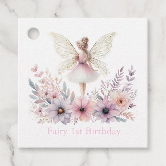 Étiquettes Cadeau 1er anniversaire de fée (Devant)