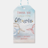 Étiquettes-cadeau 1er anniversaire Onederday Parti Sirène Merci (Devant)