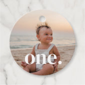 Étiquettes Cadeau 1er anniversaire Photo - un (Devant)