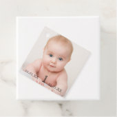 Étiquettes Cadeau 1ère fête d'anniversaire bébé photo Merci (En situation)