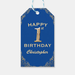Étiquettes-cadeau 1ère fête d'anniversaire Cadre Parties scintillant