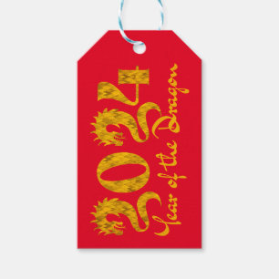 ÉTIQUETTES-CADEAU 2024 ANNÉE DU DRAGON OR