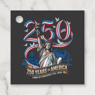 Étiquettes Cadeau 250 Ans Anniversaire Amérique 1776 2026