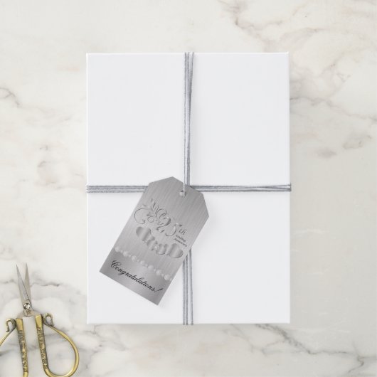 Étiquettes-cadeau 25e anniversaire d'argent (Avec de la ficelle)
