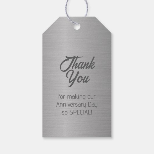 Étiquettes-cadeau 25e anniversaire d'argent personnalisé (Dos)