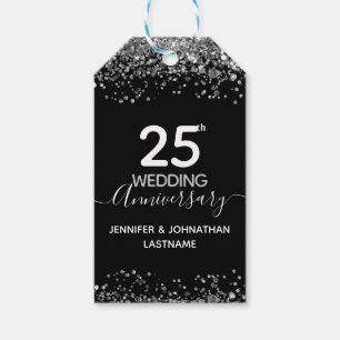 Étiquettes-cadeau 25e anniversaire de Mariage Parties scintillant Fa