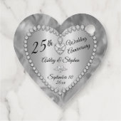 Étiquettes Cadeau 25e anniversaire du Mariage Diamants d'argent (Dos)
