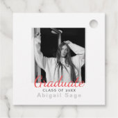 Étiquettes Cadeau 2 Photo Simple Moderne Merci de graduation (Dos)