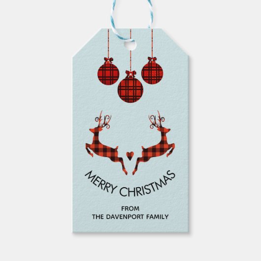 Étiquettes-cadeau 2 Sonneurs de Noël Jumping Chasseur rustique (Devant)