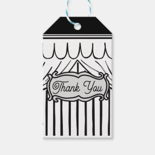 Étiquettes-cadeau 2D Anniversaire de la fête de style BD Merci