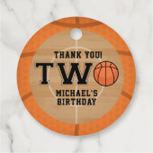 Étiquettes Cadeau 2e anniversaire, basket-ball (Dos)