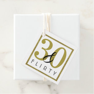 Étiquettes Cadeau 30 & Flirty Gold 30th Birthday Party