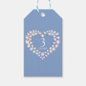 Étiquettes-cadeau 3 ans cristal anniversaire de mariage cœur bleu cl (Devant)