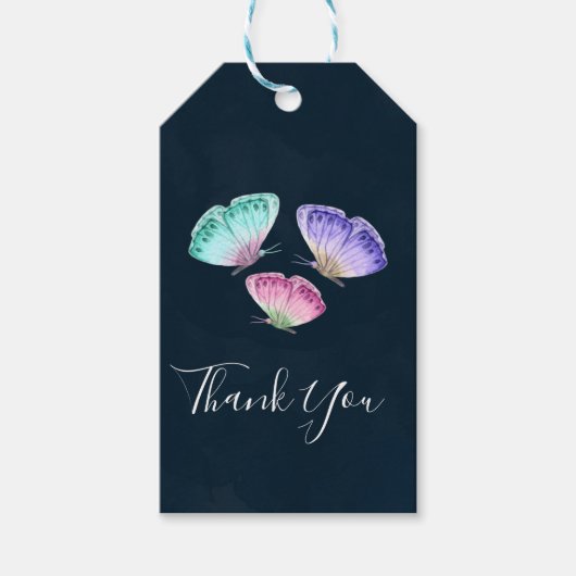 Étiquettes-cadeau 3 Boutons d'aquarelle Pastel mignons Merci (Devant)