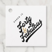Étiquettes Cadeau 40 et fabuleuse fête d'anniversaire (Devant)