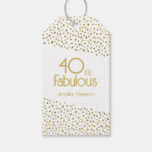 Étiquettes-cadeau 40 et Fabulous Gold Parties scintillant 40e annive (Devant)