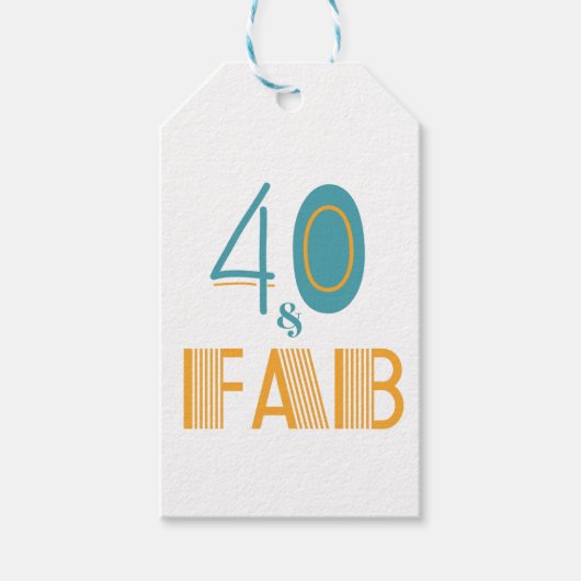 Étiquettes-cadeau 40 & Fab Anniversaire moderne (Devant)