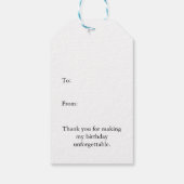 Étiquettes-cadeau 40 & Fabuleux Anniversaire Photo Merci noir (Dos)