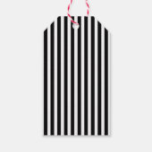 Étiquettes-cadeau 40e anniversaire florale rose noir rayures blanche (Dos)