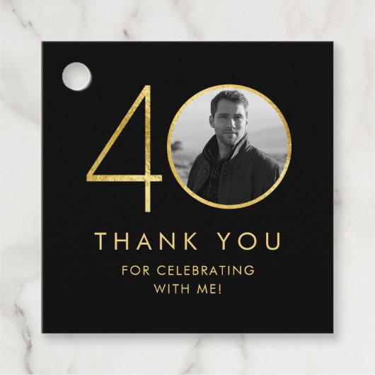 Étiquettes Cadeau 40e anniversaire Merci (Devant)