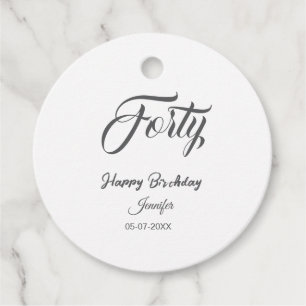 Étiquettes Cadeau 40ème lettre quarantième anniversaire ajouter nom