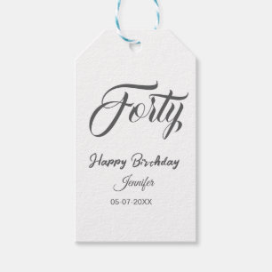 Étiquettes-cadeau 40ème lettre quarantième anniversaire ajouter nom