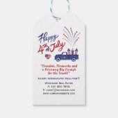 Étiquettes-cadeau 4 juillet Pop de l'immobilier d'été Modifiable (Devant)