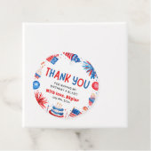 Étiquettes Cadeau 4 juillet Rouge Blanc Bleu Merci d'anniversaire (En situation)