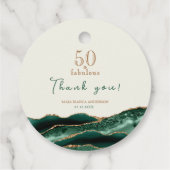 Étiquettes Cadeau 50 et Fabulous Green Gold Agate Merci (Dos)