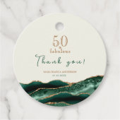 Étiquettes Cadeau 50 et Fabulous Green Gold Agate Merci (Devant)