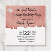 Étiquettes Cadeau 50 Et Fabulous Winery fête d'anniversaire (Devant)