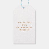 Étiquettes-cadeau 50e anniversaire Luxe Golden Flowers élégant Class (Dos)