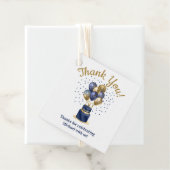 Étiquettes Cadeau 50e anniversaire Marine Blue Balloon Cake Merci (En situation)