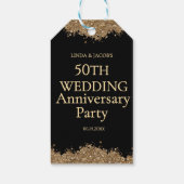 Étiquettes-cadeau 50th Wedding Anniversary Gold Faux Glitter  (Dos)
