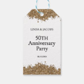 Étiquettes-cadeau 50th Wedding Anniversary Gold Faux Glitter (Dos)