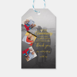 Étiquettes-cadeau 5 photo 50e anniversaire de mariage d'or